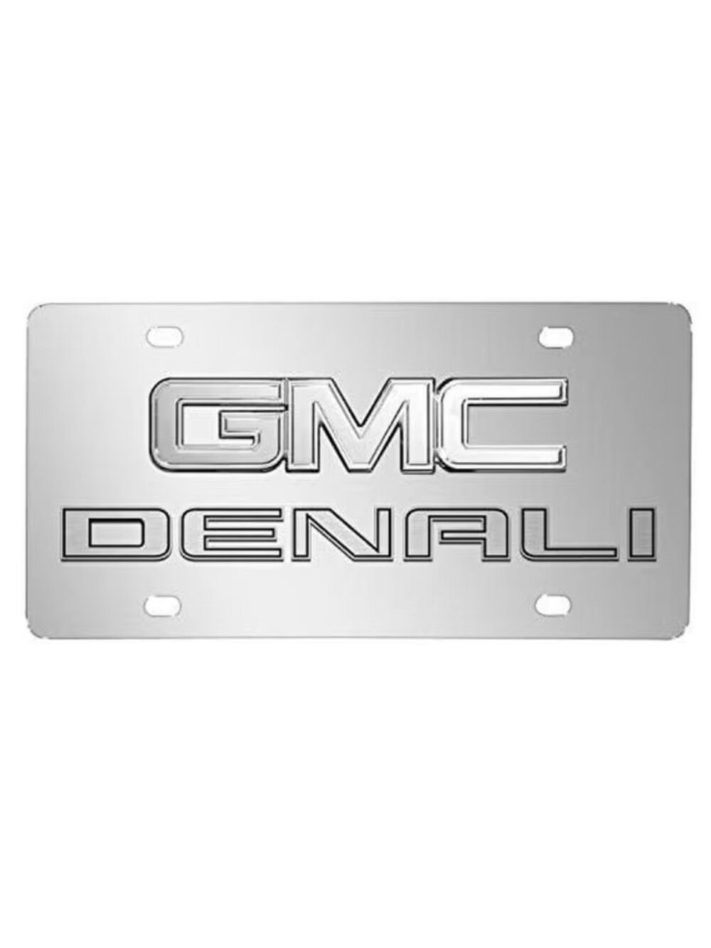 GMC Denali 3D Dual Logo Mirror Chrome Stainless Steel License Plate